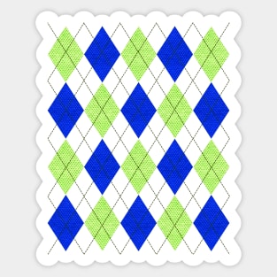 Blue and Green Argyle Sticker